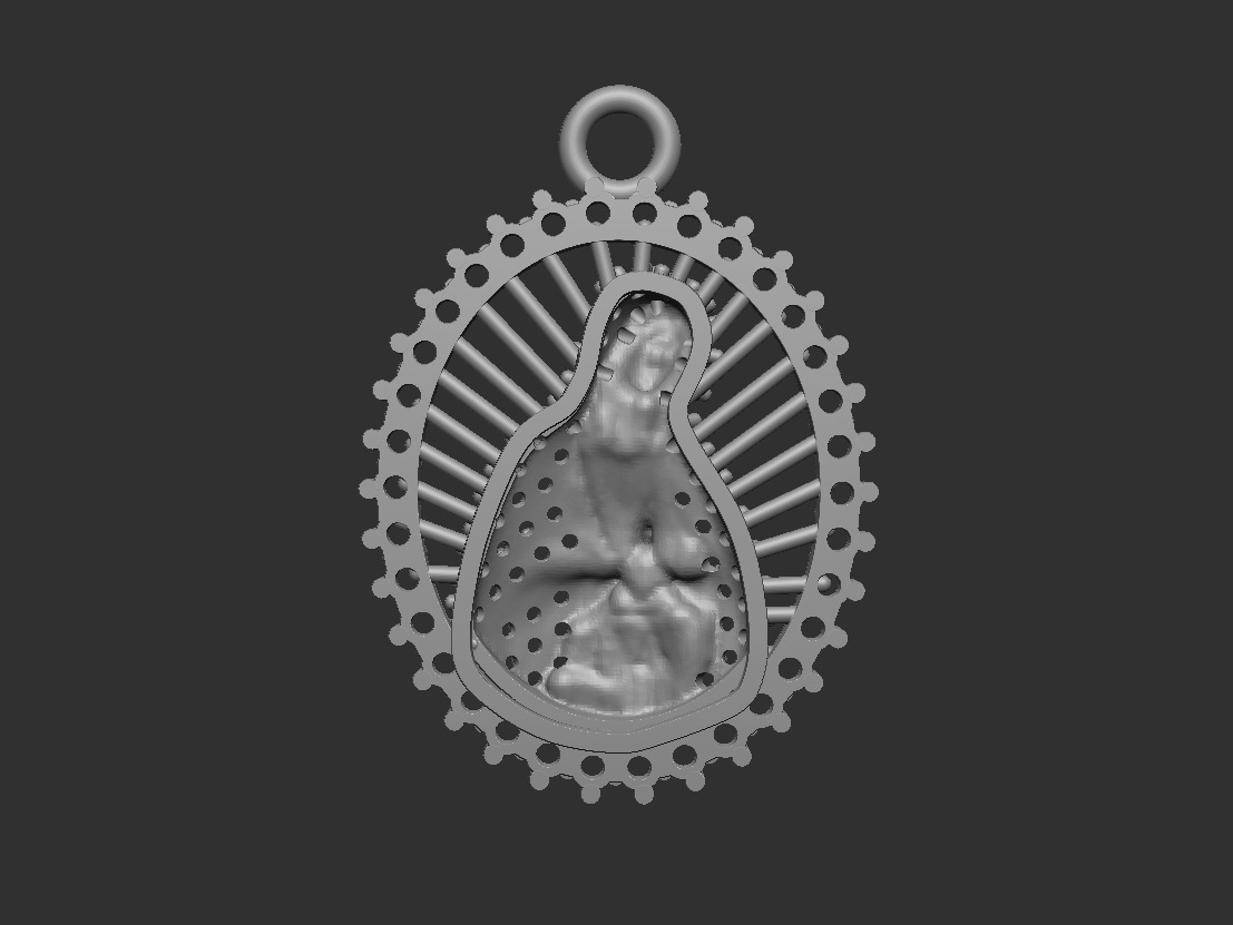 Medalla Guadalupe 3D print model_2