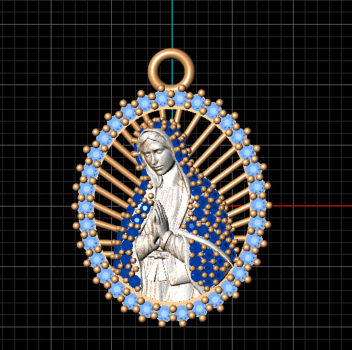 Medalla Guadalupe 3D print model_5
