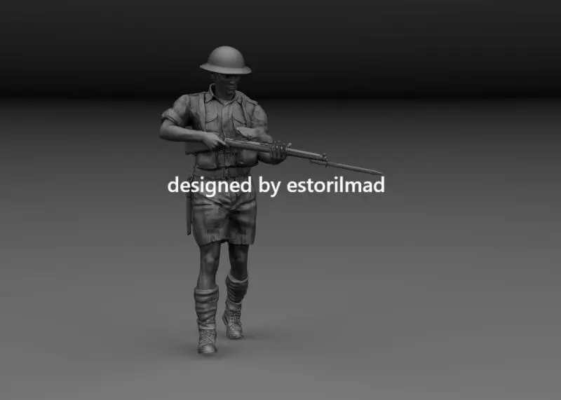 WW2 BRITISH SOLDIER AFRICA 8 ARMY EL ALAMEIN v7 3D print model_0