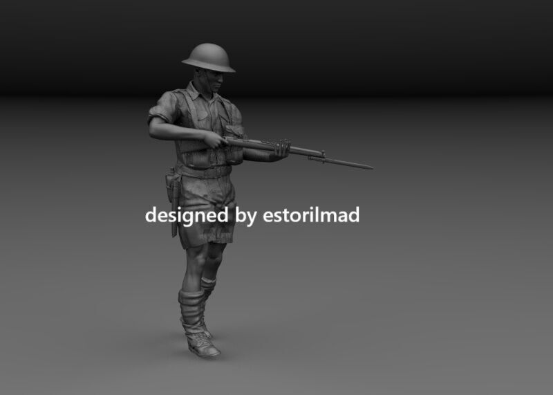 WW2 BRITISH SOLDIER AFRICA 8 ARMY EL ALAMEIN v7 3D print model_2