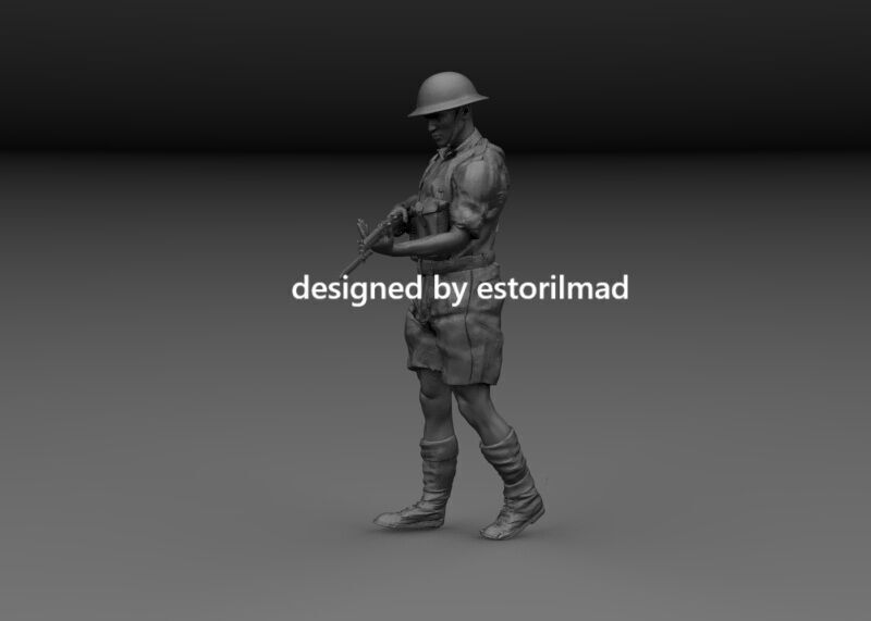 WW2 BRITISH SOLDIER AFRICA 8 ARMY EL ALAMEIN v7 3D print model_1