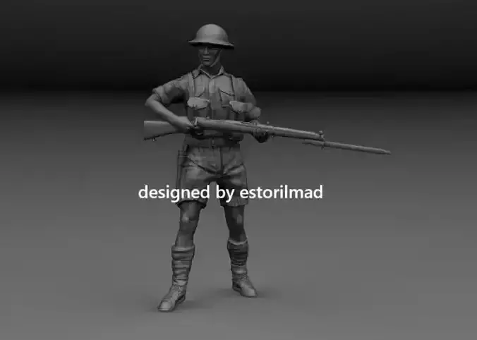 WW2 BRITISH SOLDIER AFRICA 8 ARMY EL ALAMEIN v6 3D print model