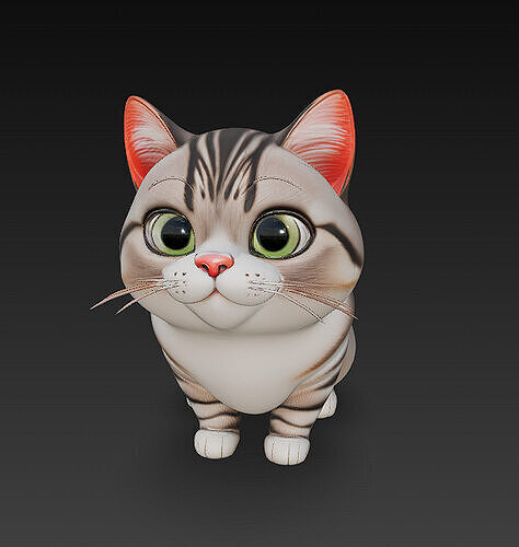 Cat Realistic 3D Model Basic - Low Poly Realistic Low-poly 3D model
