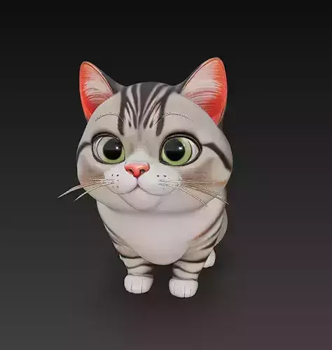 Cat Realistic 3D Model Basic - Low Poly Realistic