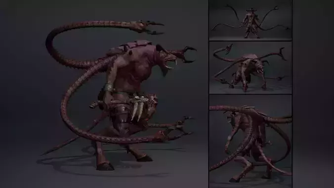 Dreadfire Spicky Brutal Low-poly 3D model