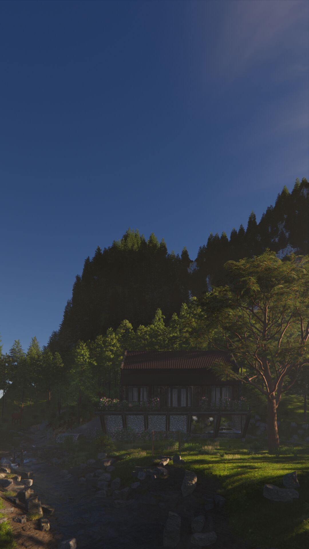 Tropical Colonial House 3D Architecture Low-poly 3D model_11