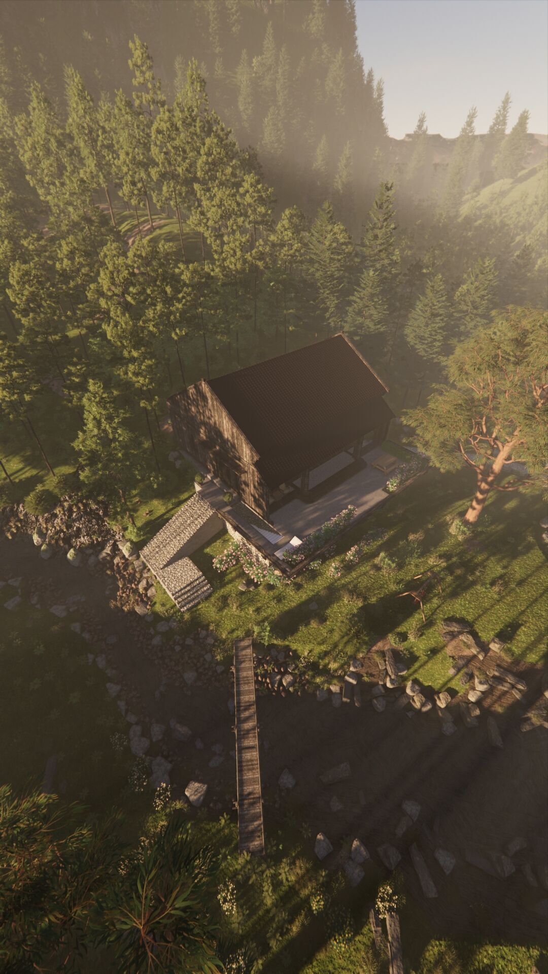 Tropical Colonial House 3D Architecture Low-poly 3D model_5