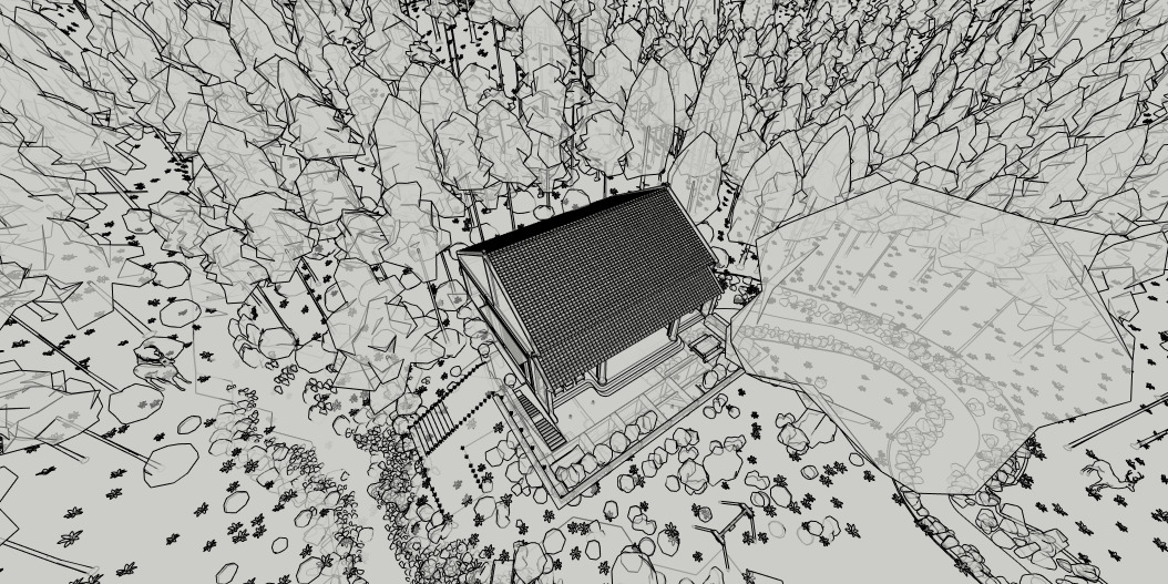 Tropical Colonial House 3D Architecture Low-poly 3D model_46