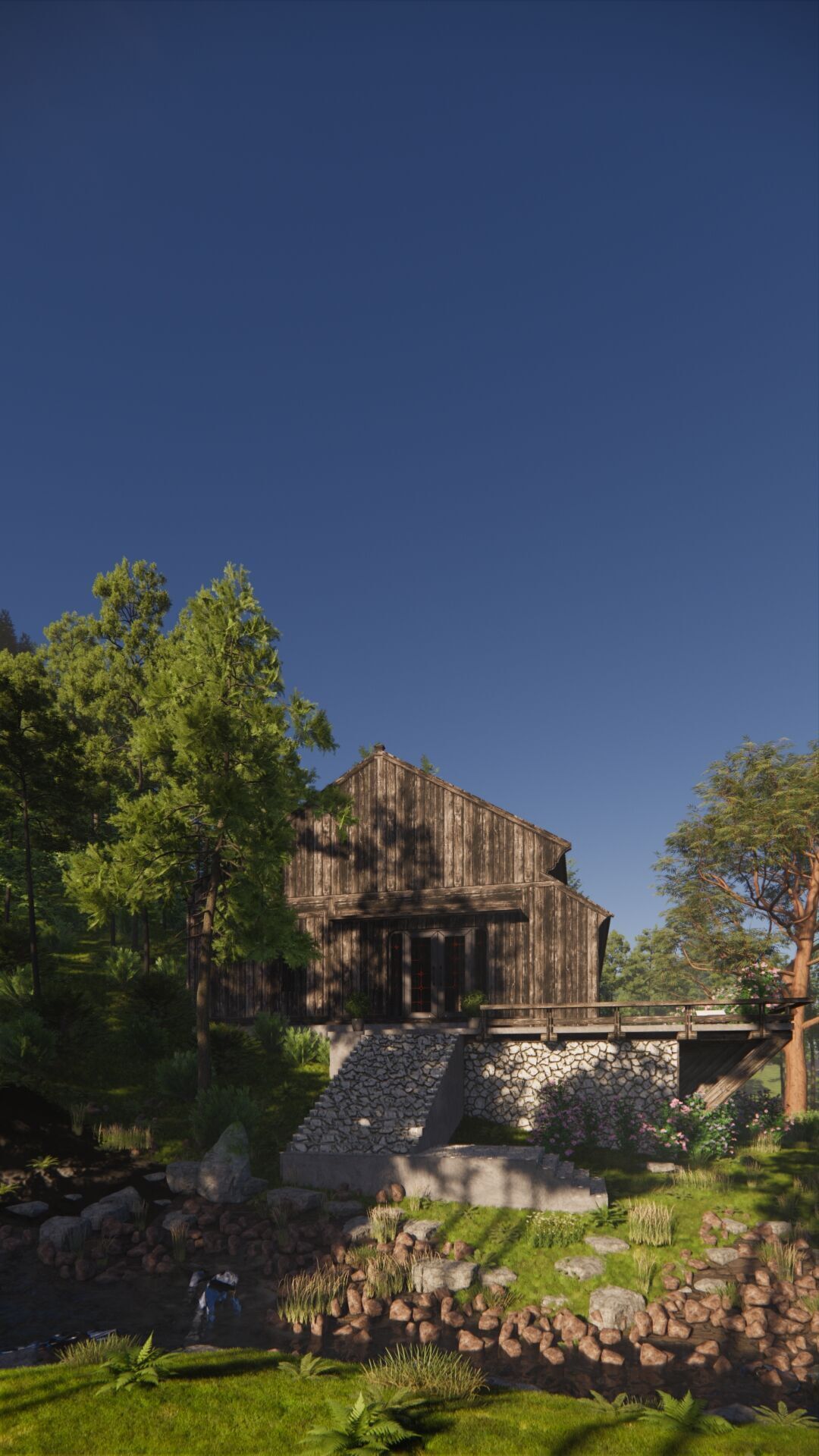 Tropical Colonial House 3D Architecture Low-poly 3D model_18