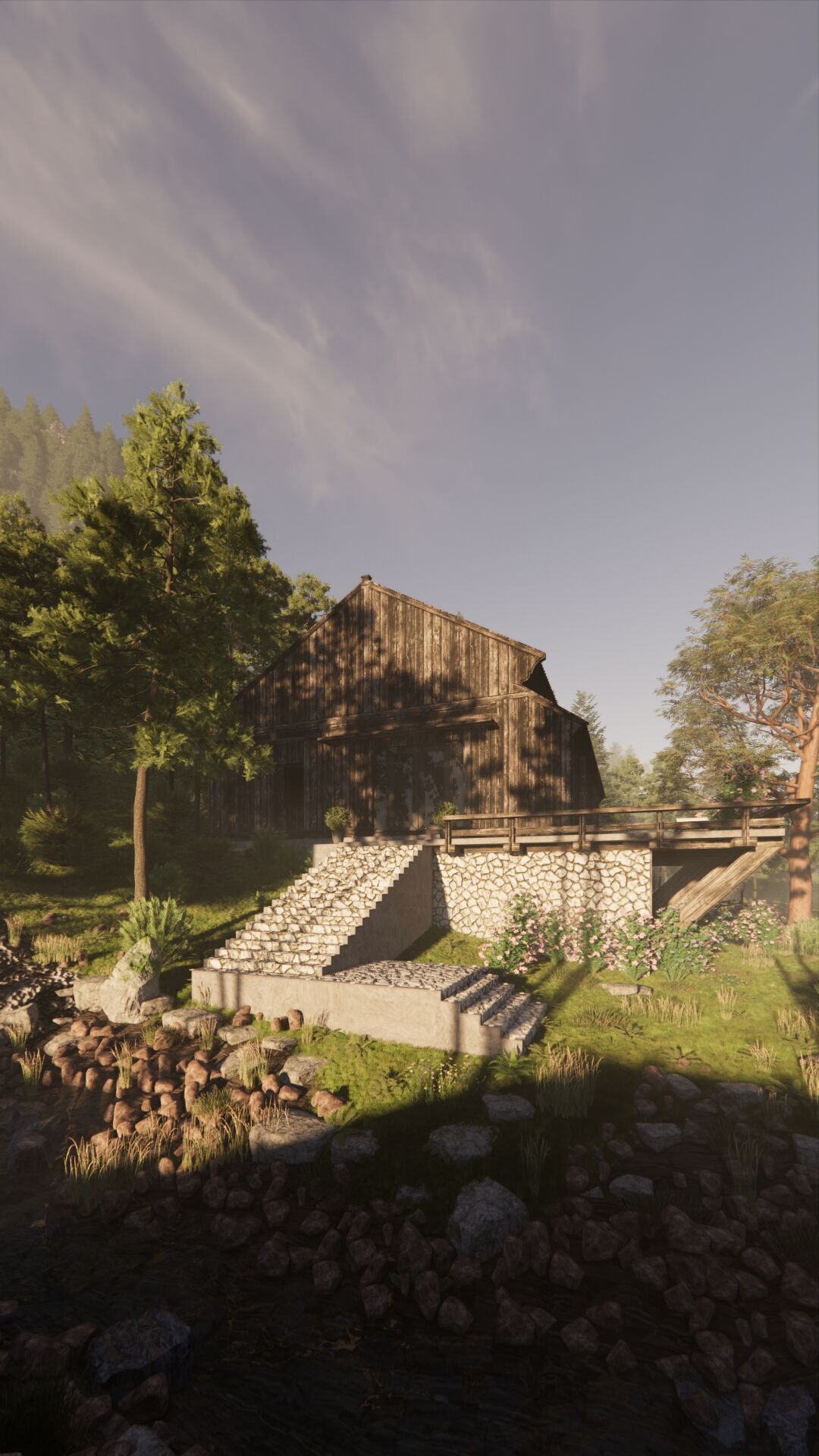 Tropical Colonial House 3D Architecture Low-poly 3D model_7