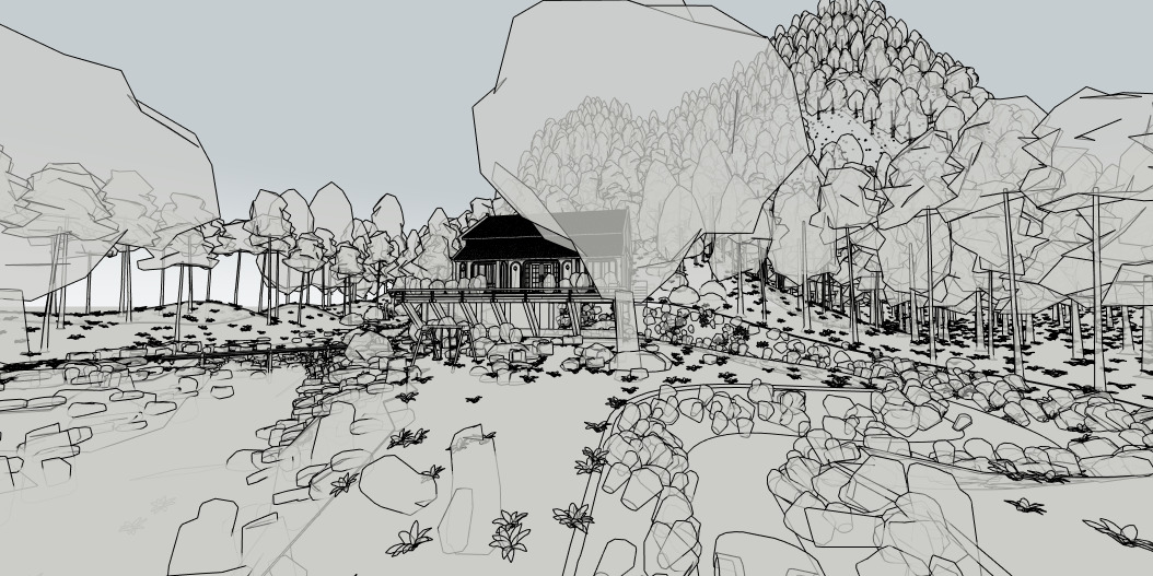 Tropical Colonial House 3D Architecture Low-poly 3D model_40