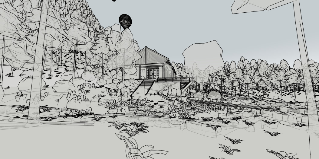 Tropical Colonial House 3D Architecture Low-poly 3D model_38