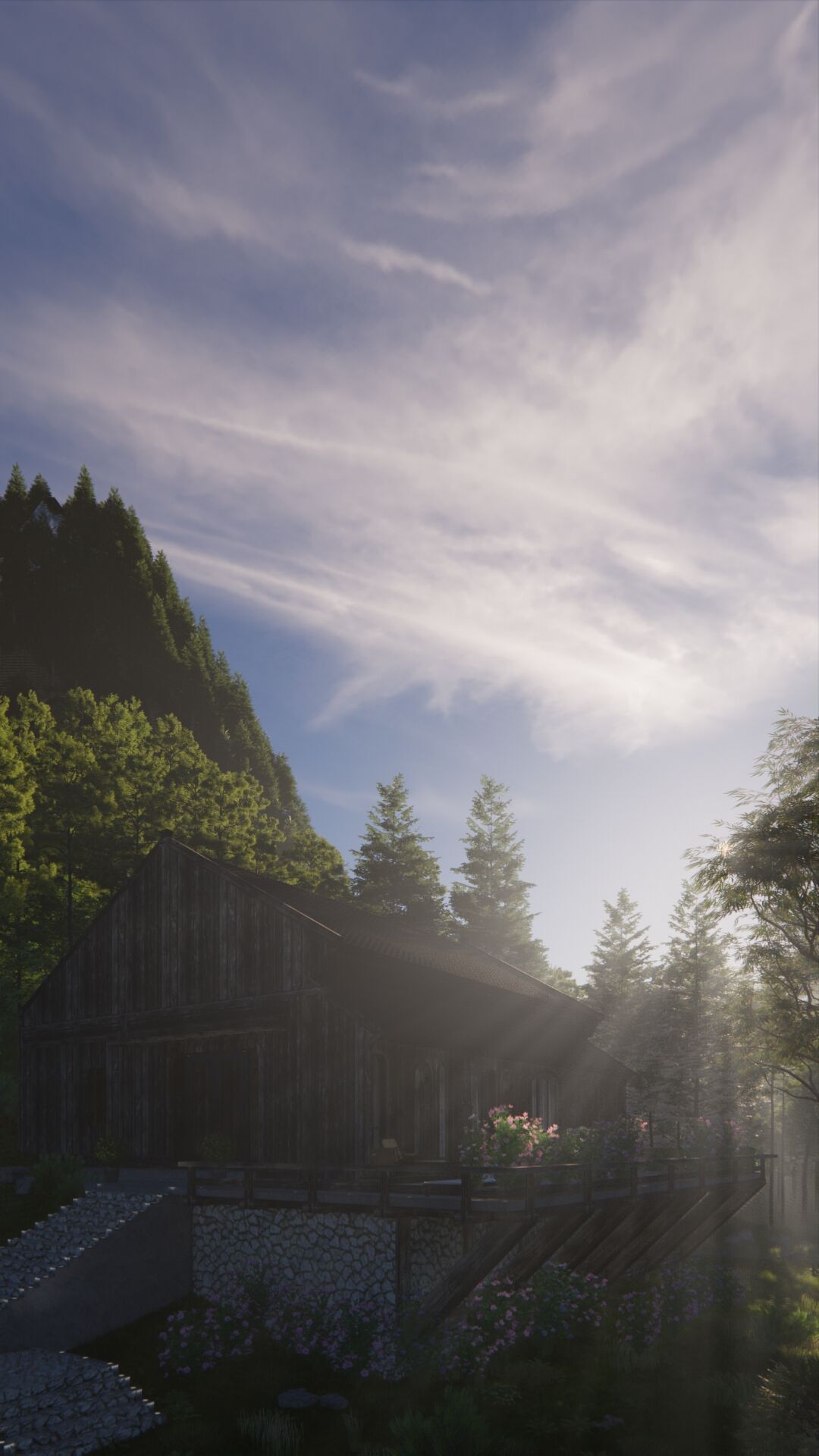 Tropical Colonial House 3D Architecture Low-poly 3D model_14