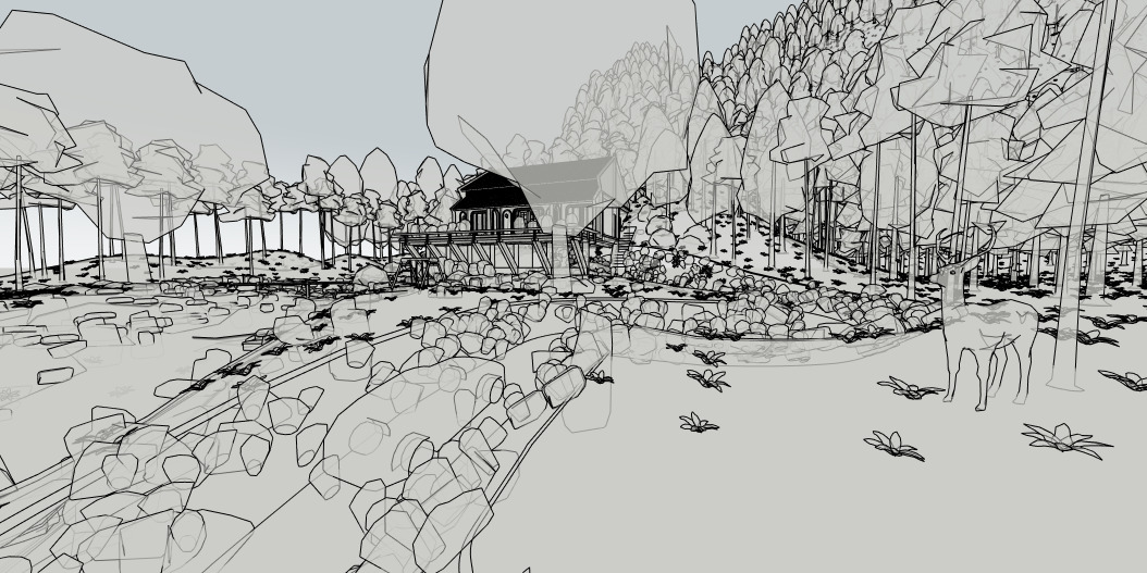 Tropical Colonial House 3D Architecture Low-poly 3D model_48