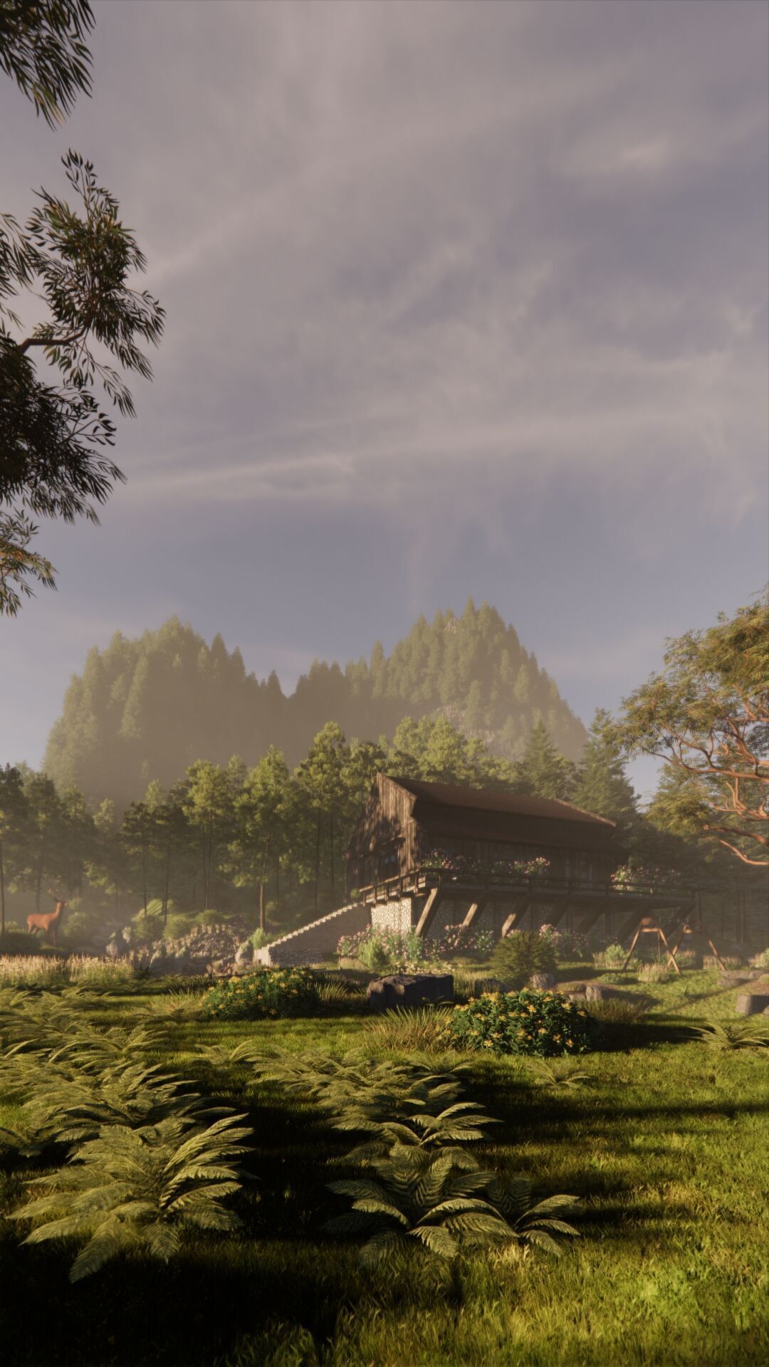 Tropical Colonial House 3D Architecture Low-poly 3D model_1