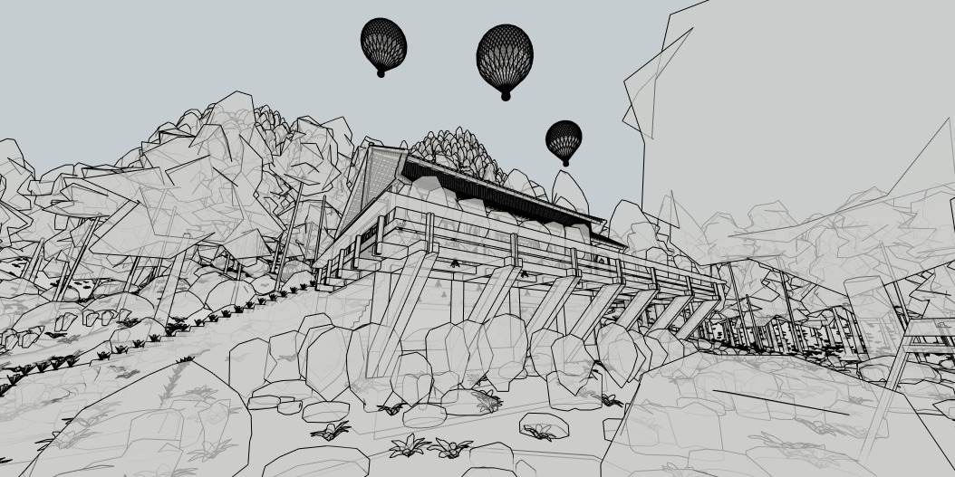 Tropical Colonial House 3D Architecture Low-poly 3D model_42