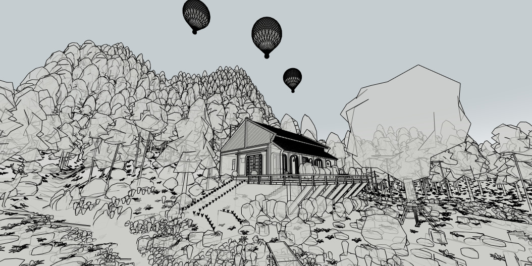 Tropical Colonial House 3D Architecture Low-poly 3D model_45