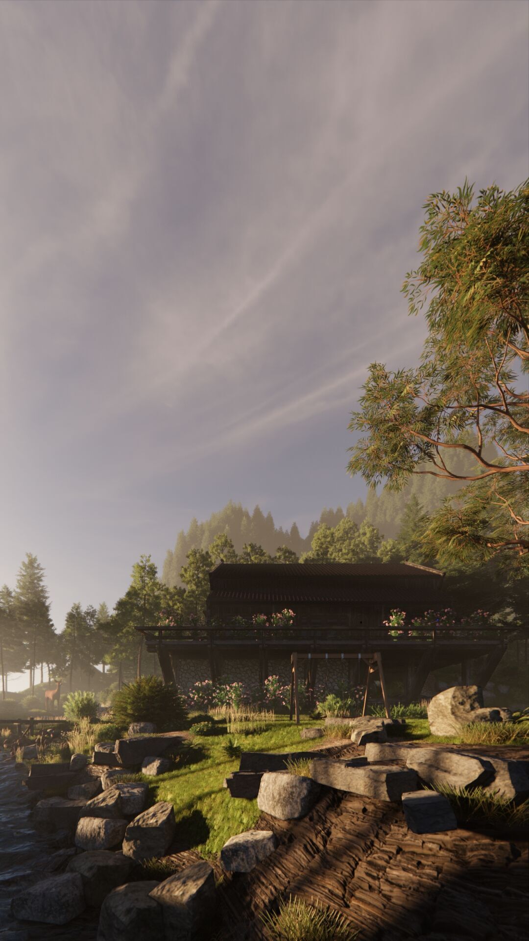 Tropical Colonial House 3D Architecture Low-poly 3D model_3