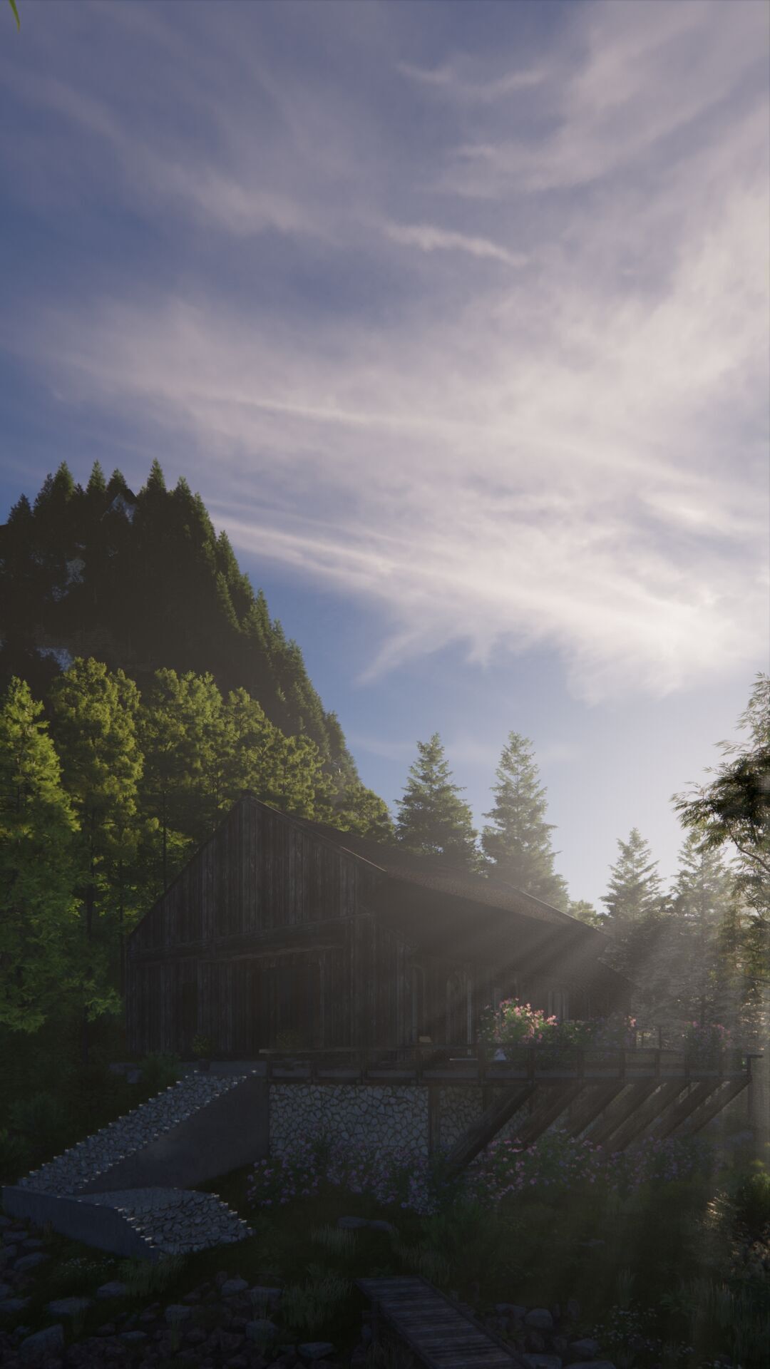 Tropical Colonial House 3D Architecture Low-poly 3D model_13