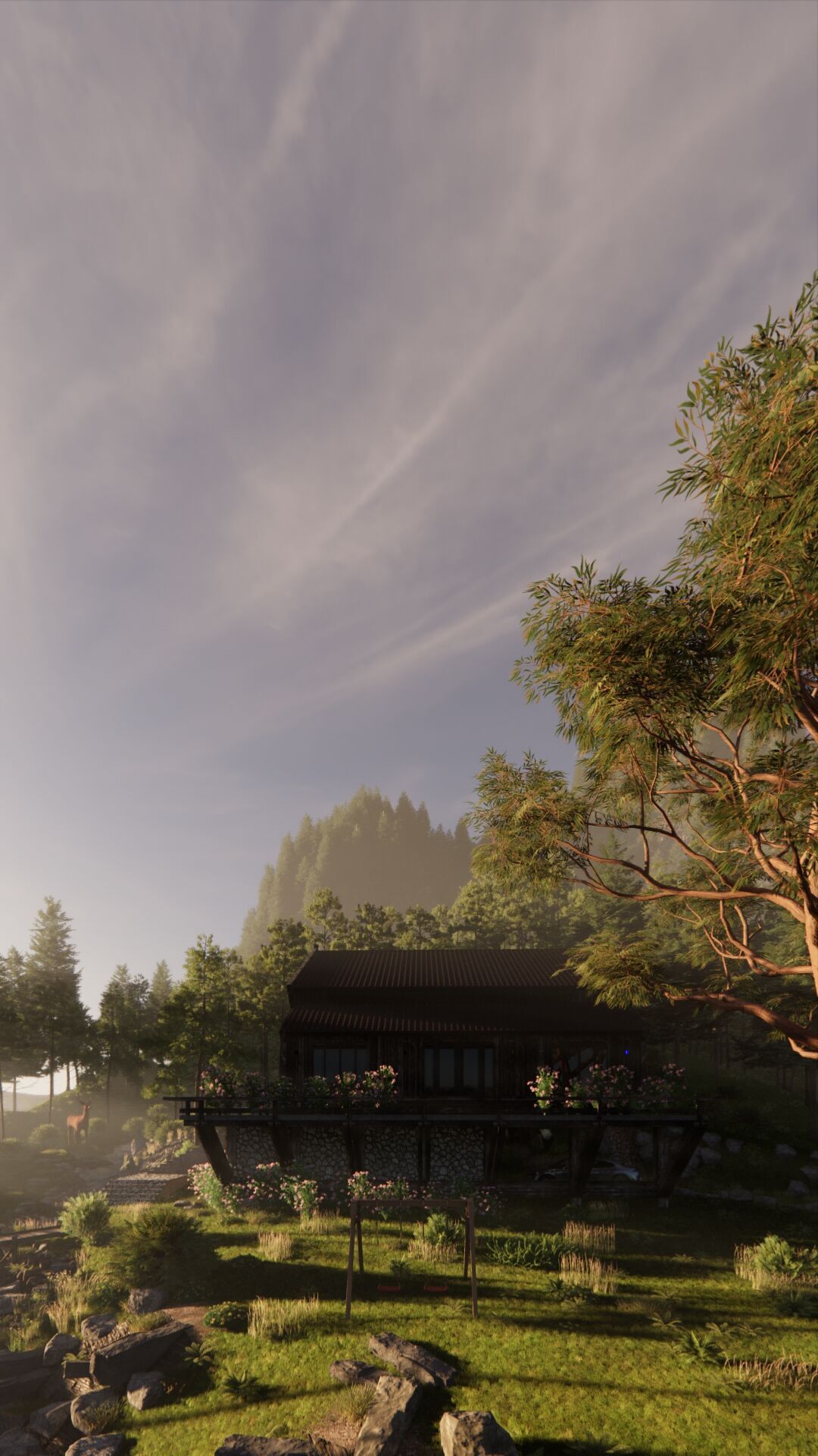 Tropical Colonial House 3D Architecture Low-poly 3D model_4