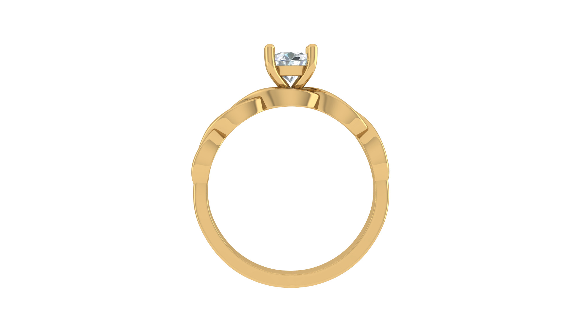 Anel infinito com pedra 3D print model_2