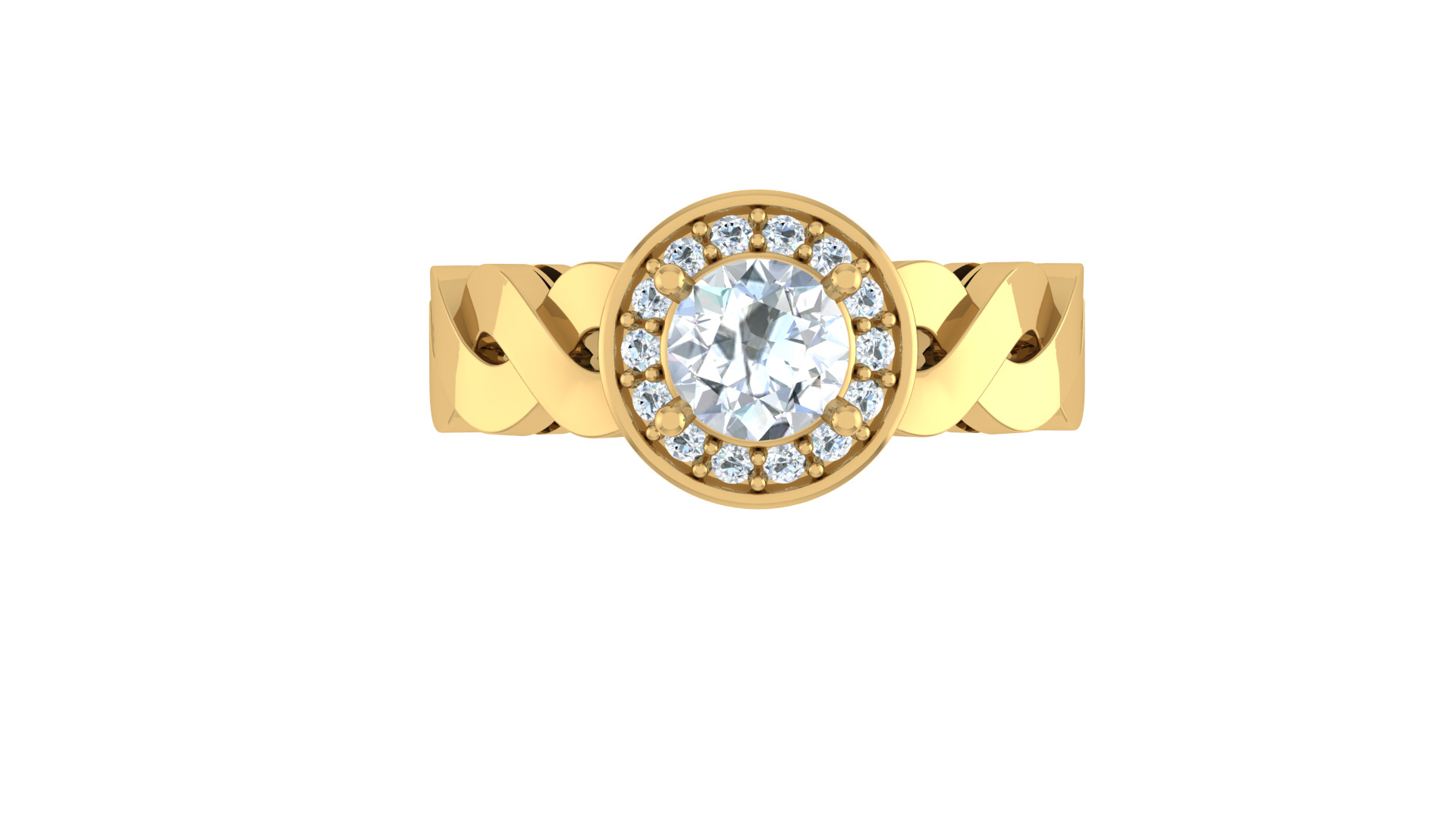 Anel pedra grande com infinito 3D print model_1