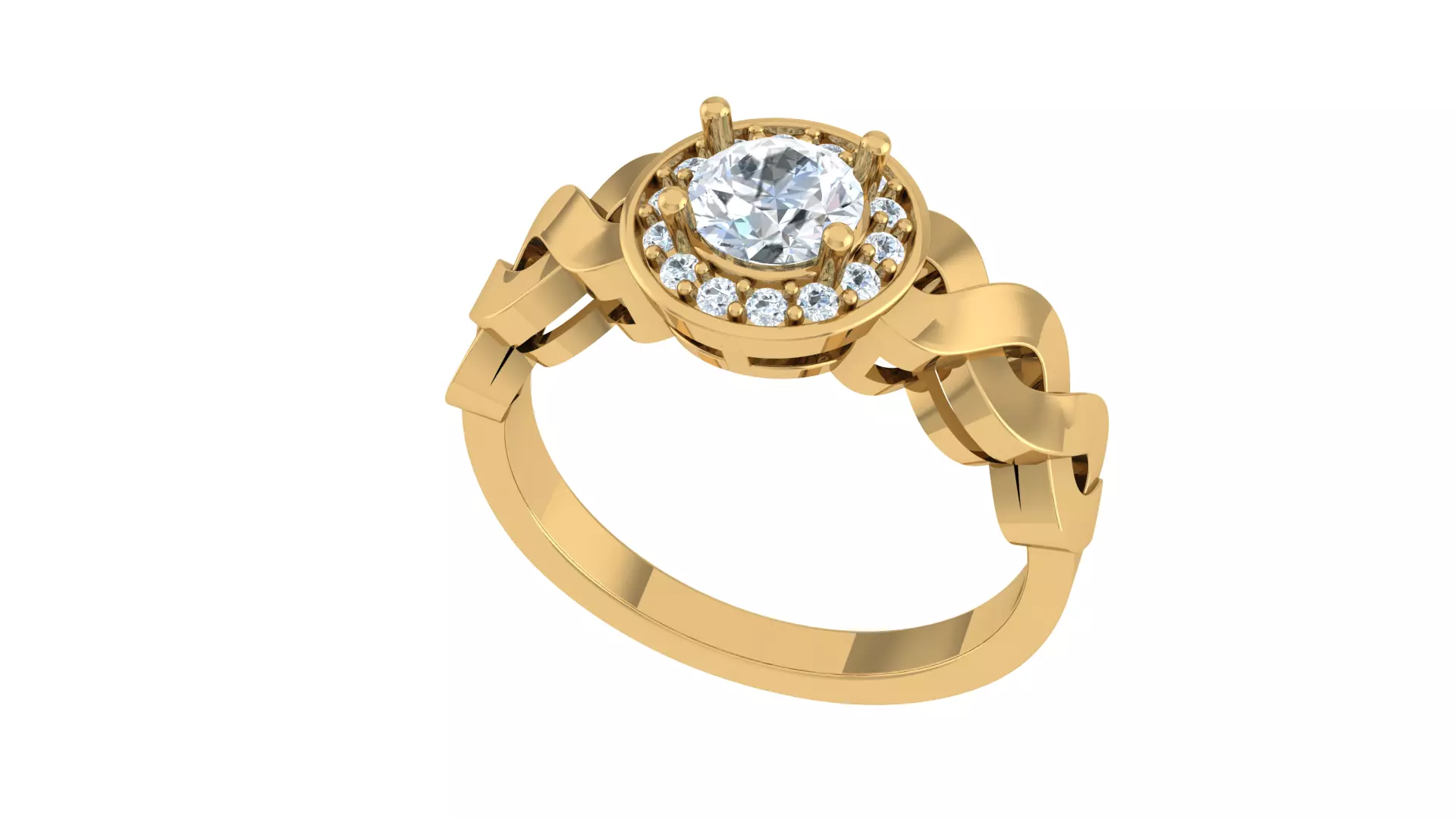 Anel pedra grande com infinito 3D print model_0