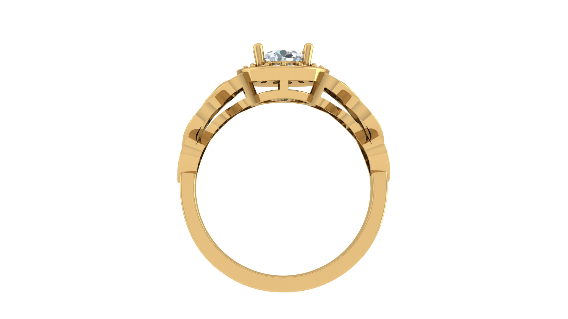 Anel pedra grande com infinito 3D print model_2