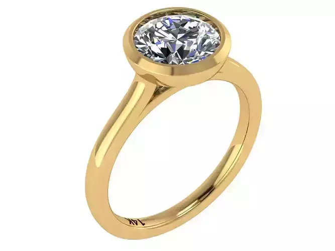Round Bezel Engagement Ring