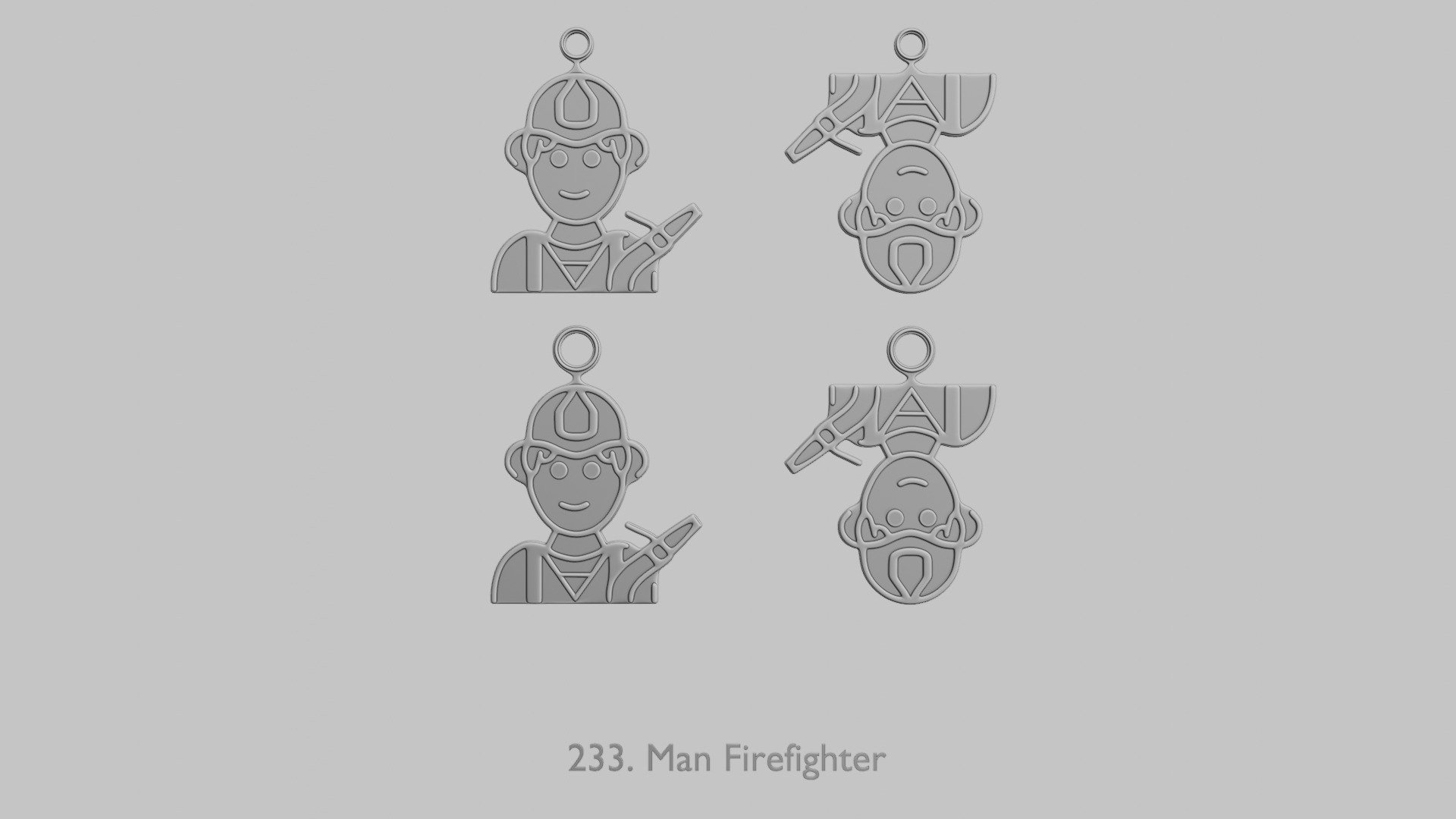 Character Icon Pendants Law Security and Emergency 3D print model_1