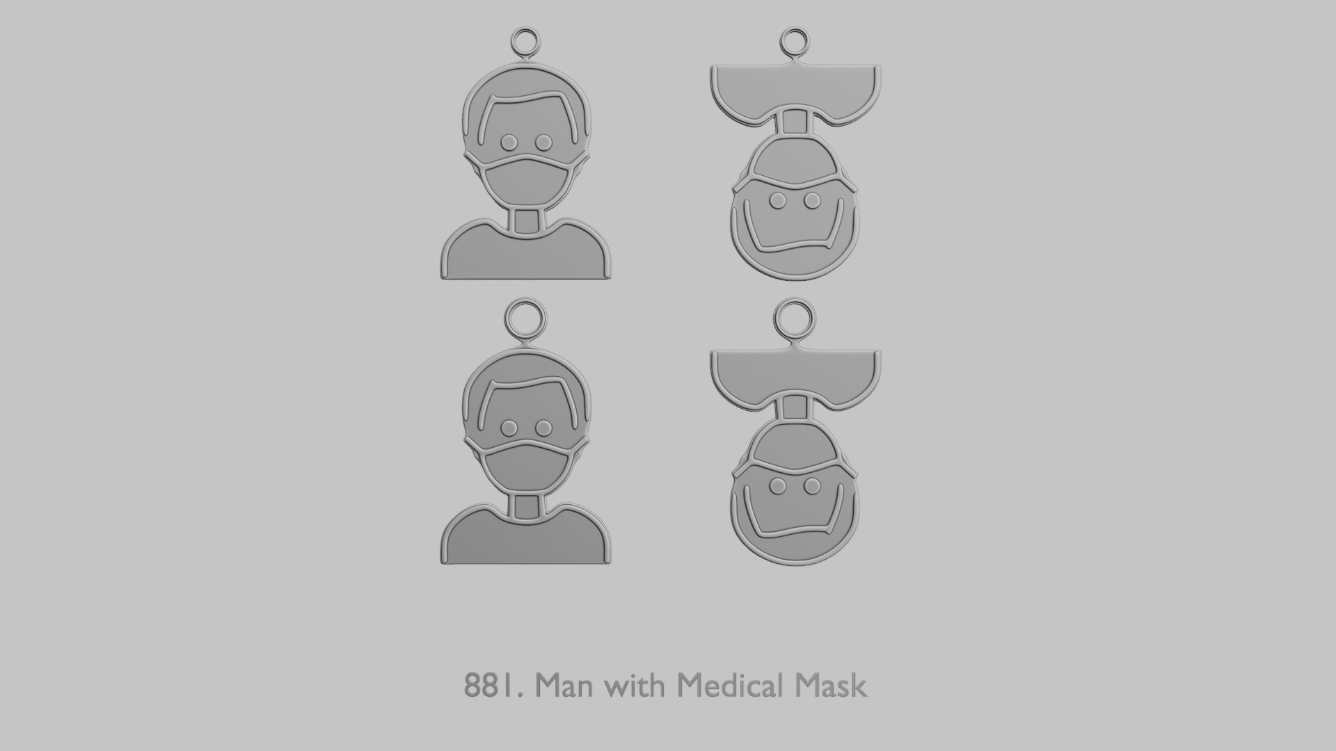 Character Icon Pendants Law Security and Emergency 3D print model_13