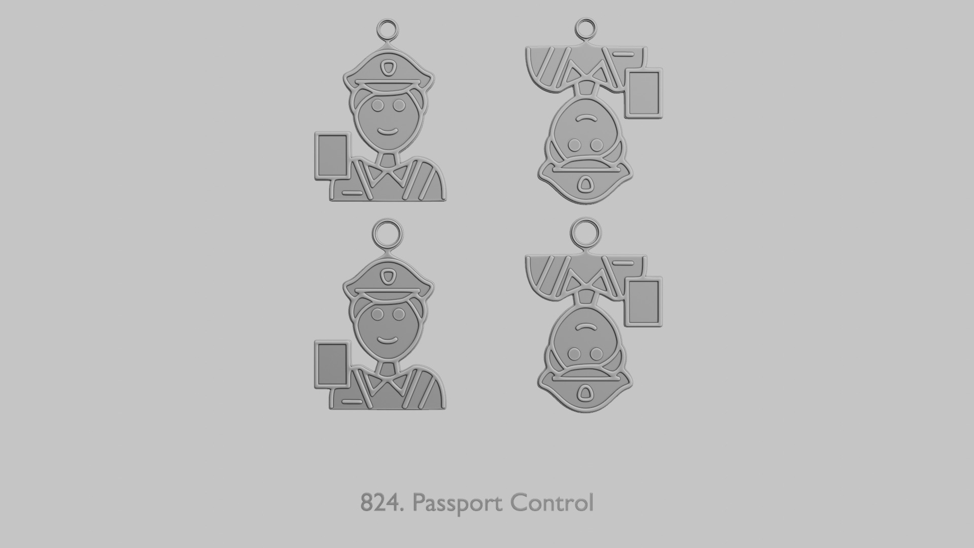 Character Icon Pendants Law Security and Emergency 3D print model_11