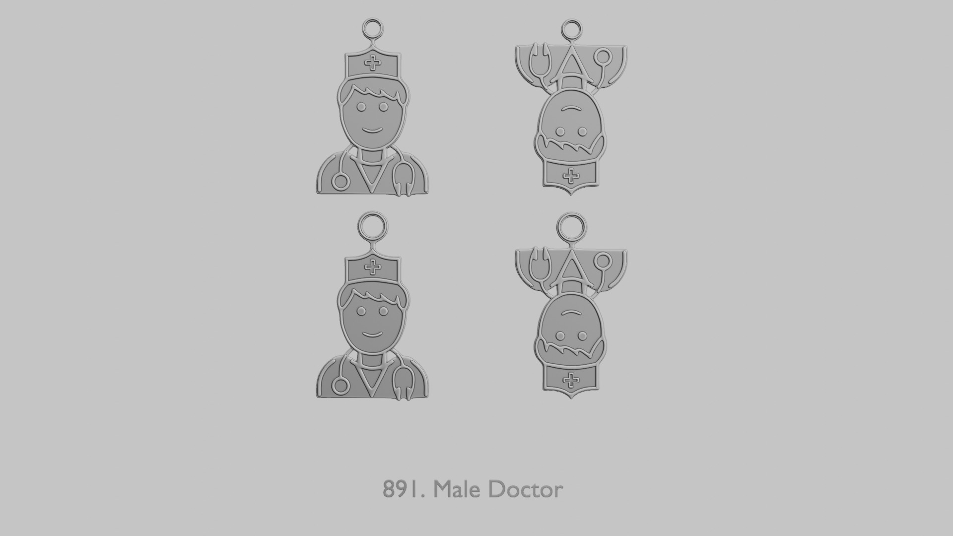 Character Icon Pendants Law Security and Emergency 3D print model_18