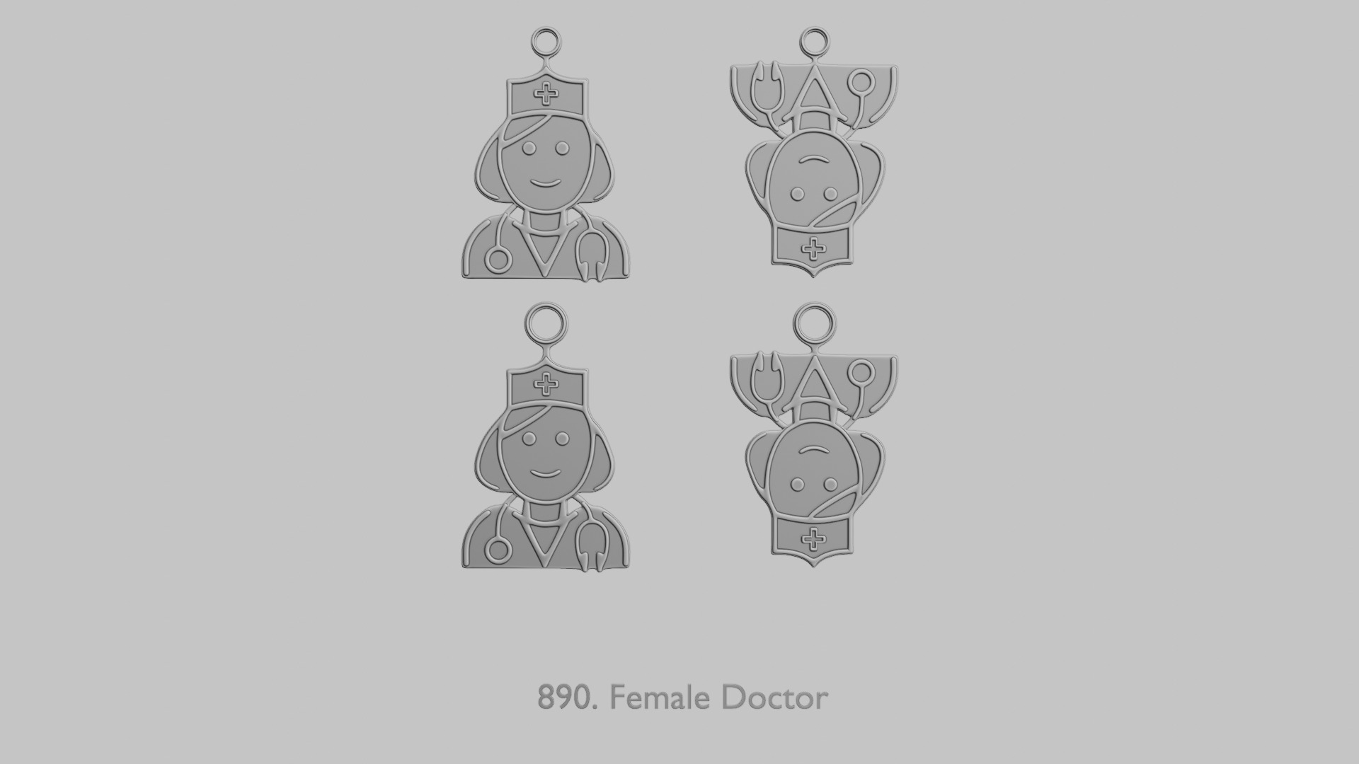 Character Icon Pendants Law Security and Emergency 3D print model_17