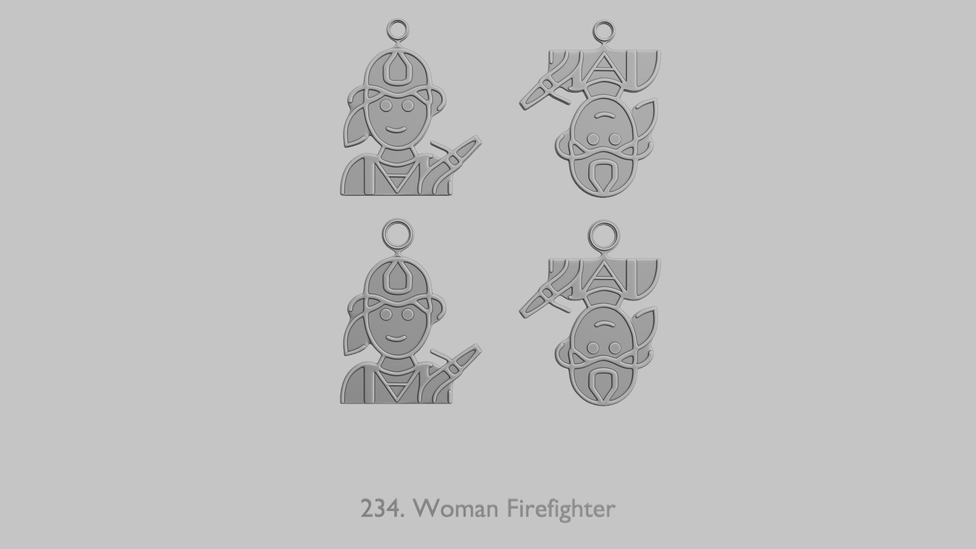 Character Icon Pendants Law Security and Emergency 3D print model_2