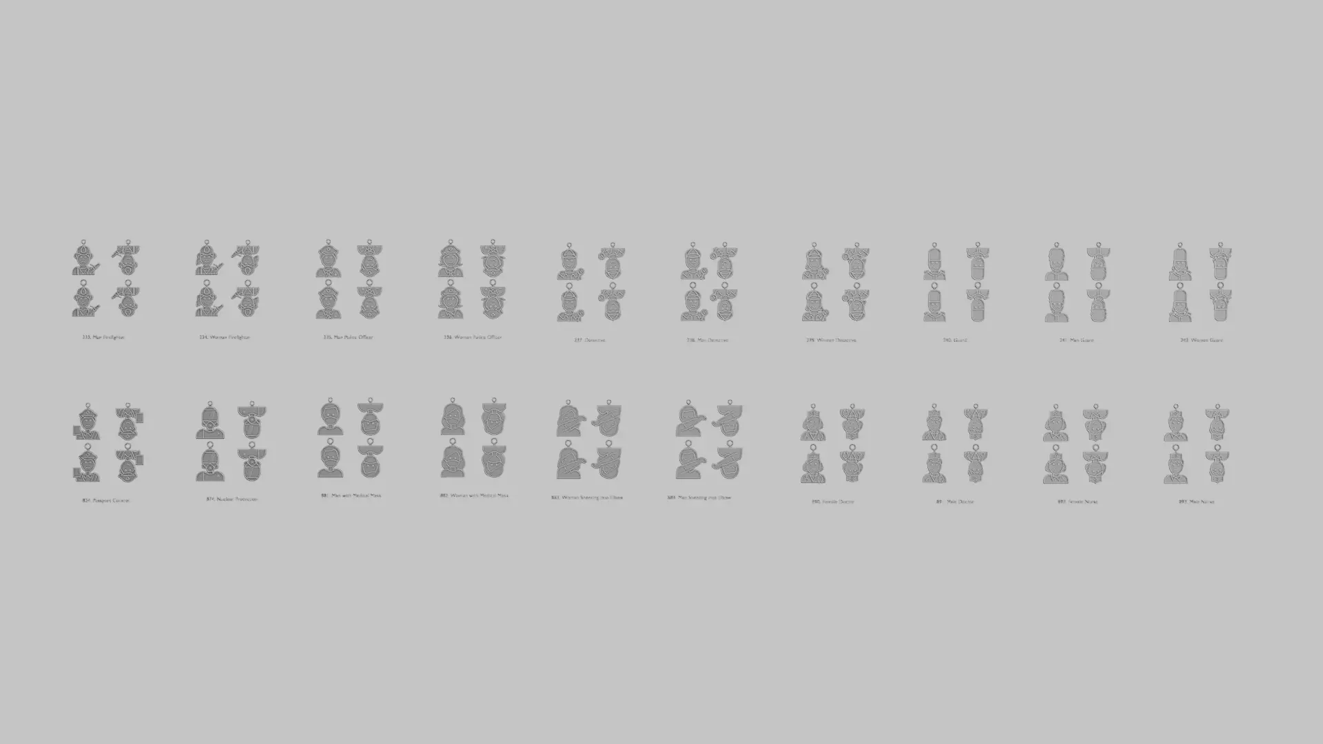 Character Icon Pendants Law Security and Emergency 3D print model_0