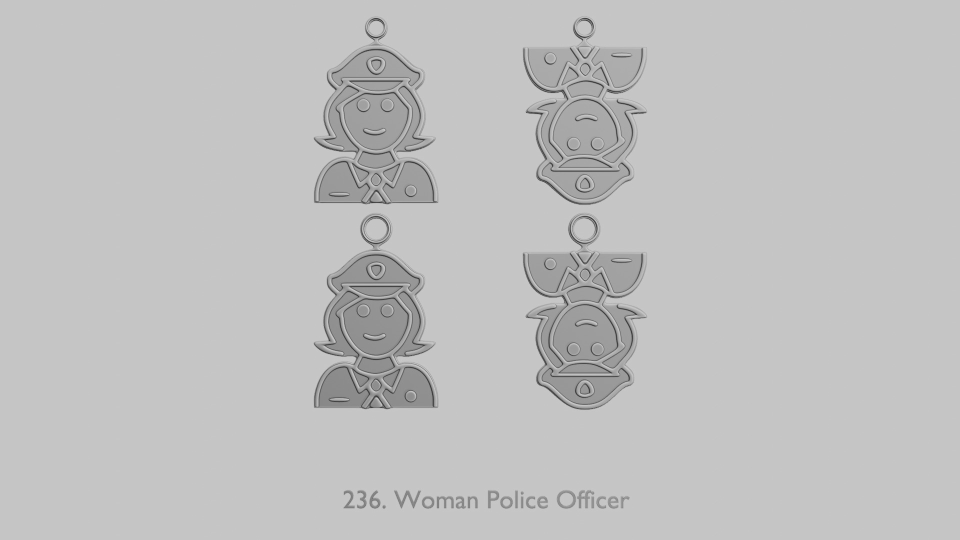 Character Icon Pendants Law Security and Emergency 3D print model_4
