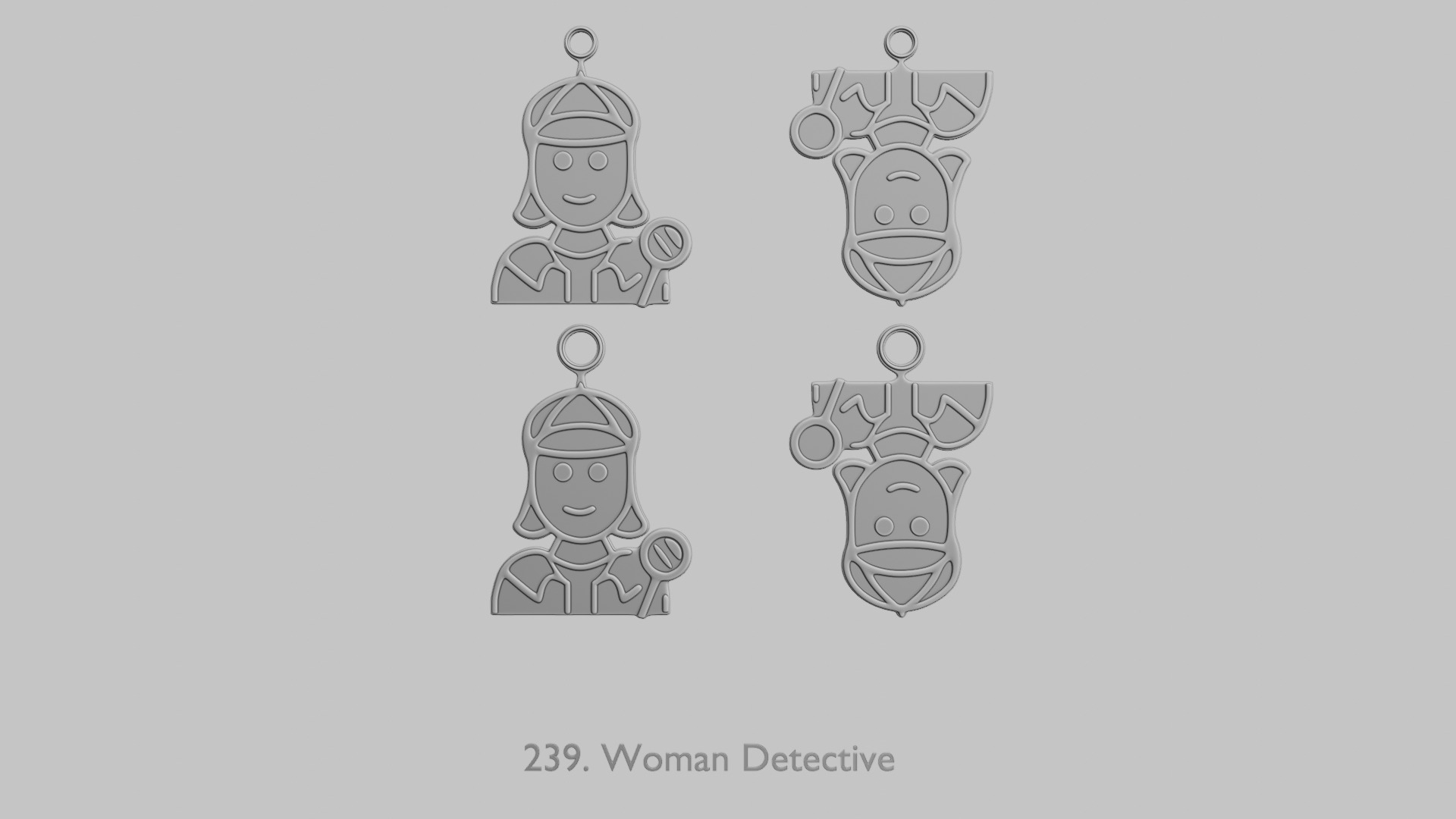 Character Icon Pendants Law Security and Emergency 3D print model_7