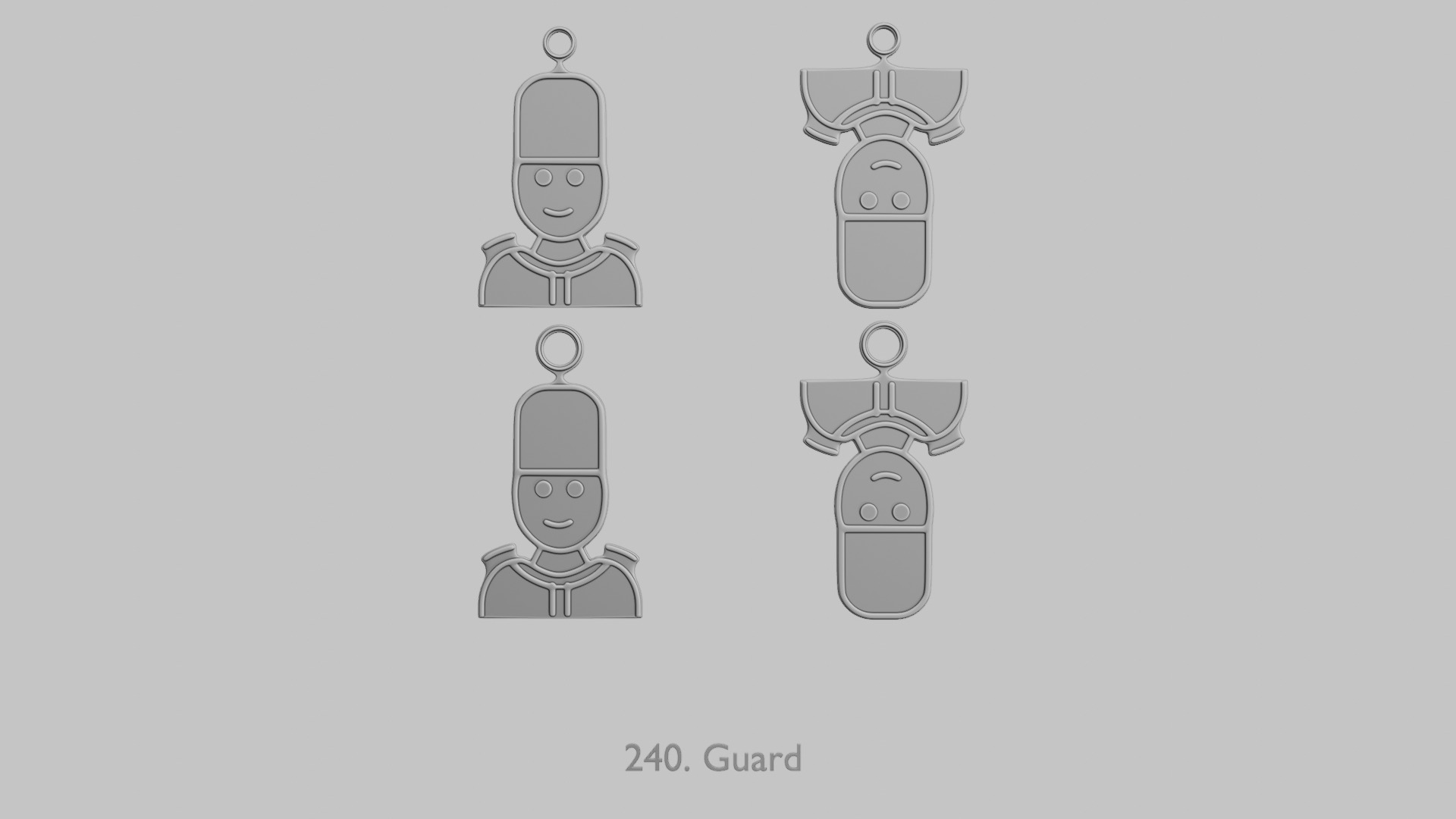 Character Icon Pendants Law Security and Emergency 3D print model_8