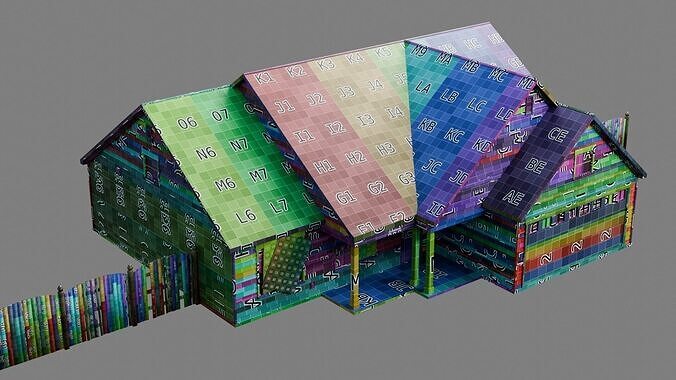 Abandoned Residential House v2 Low-poly 3D model 3