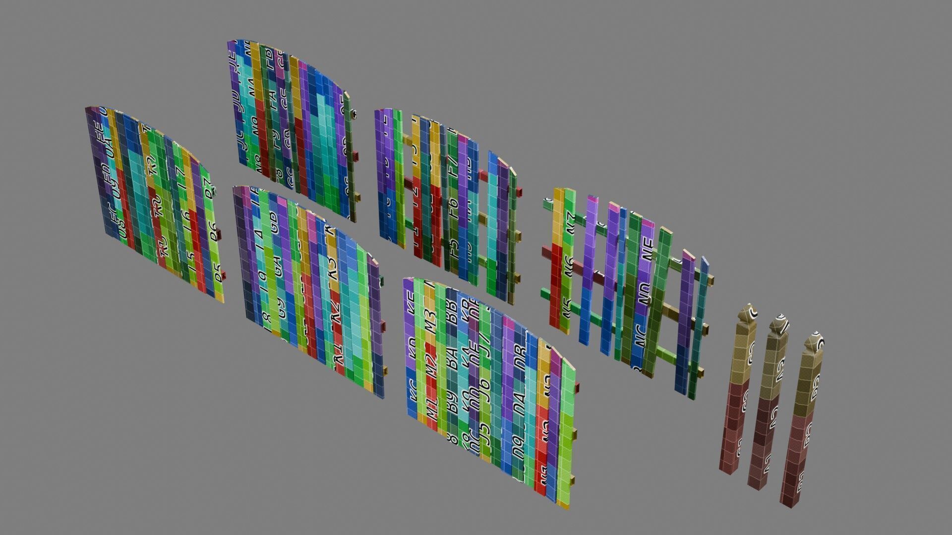 Wooden Fence 4K and 2K Low-poly 3D model_1