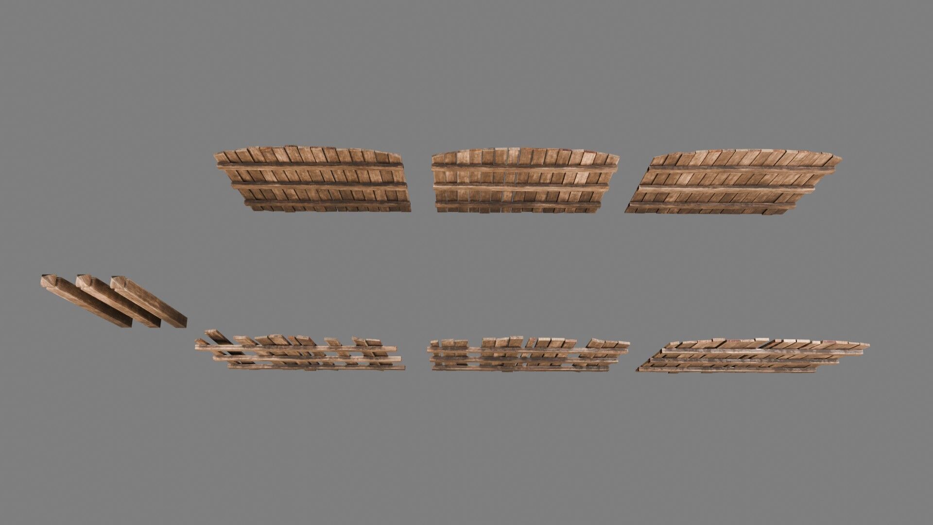 Wooden Fence 4K and 2K Low-poly 3D model_7