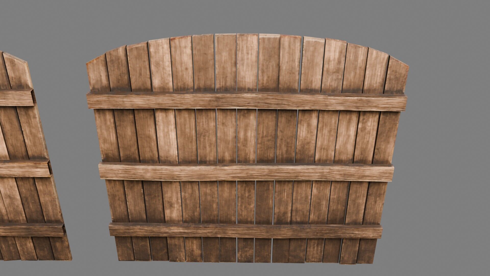 Wooden Fence 4K and 2K Low-poly 3D model_8