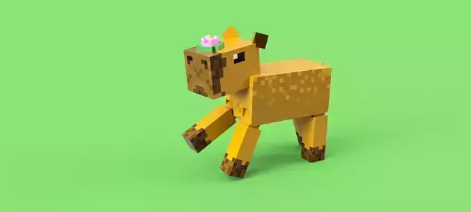 Capybara Minecraft mob FLEXIBLE 3D print model