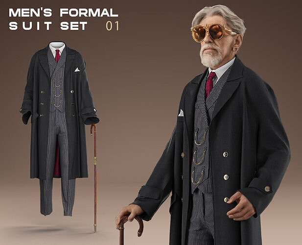 MENS FORMAL SUIT SET 01   CLASSIC ELEGANCE REIMAGINED 3D model