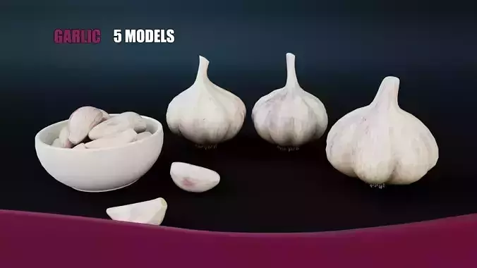 Garlic Low-poly 3D model
