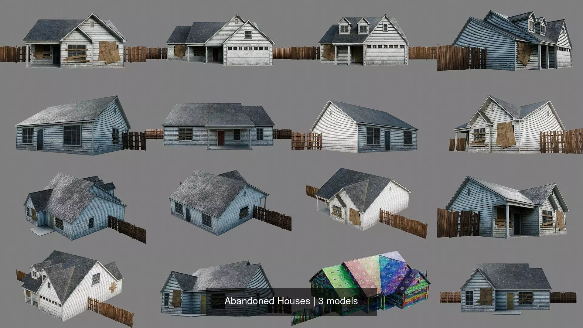Abandoned Houses 3D Model Collection_0