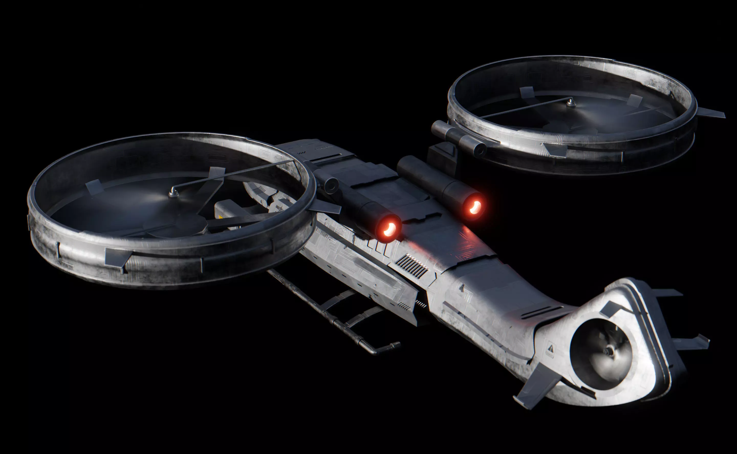 Red Finch Flying Combat System - Sci-fi Aircraft Low-poly 3D model_6