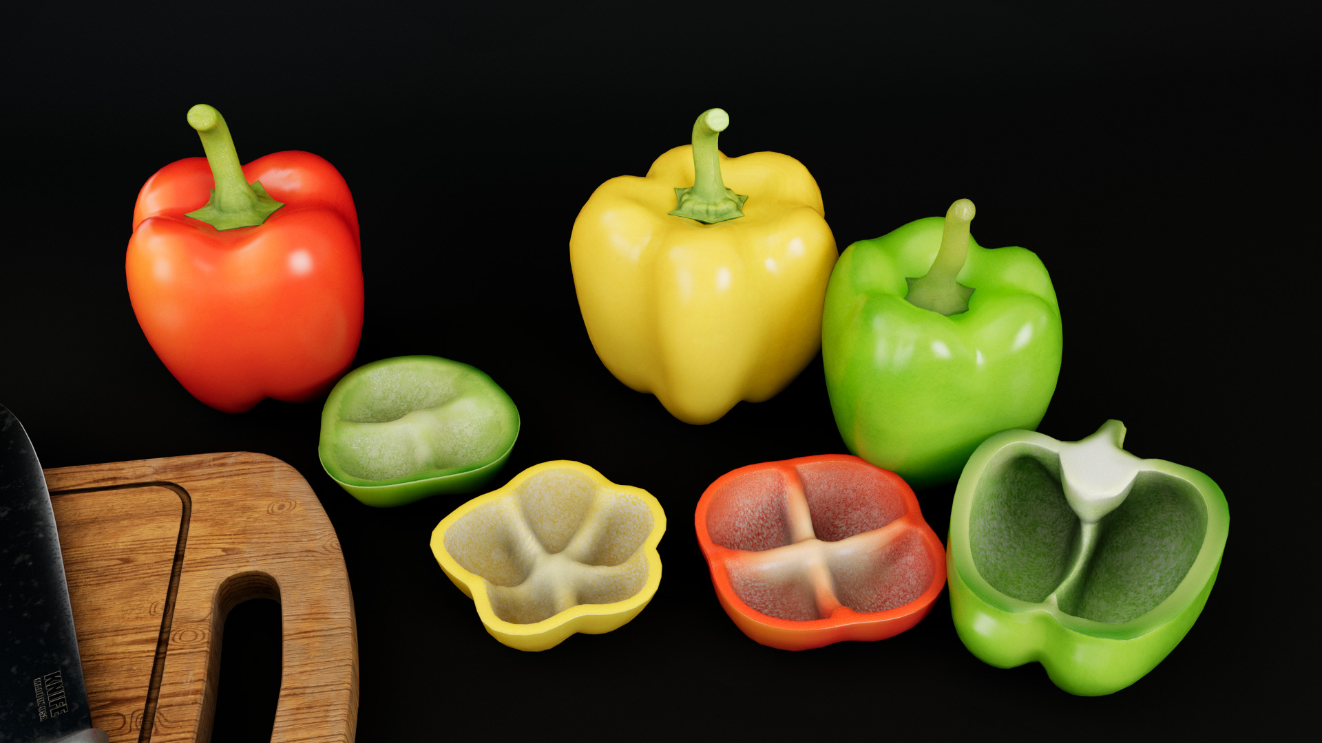 Bell Papper Low-poly 3D model_4