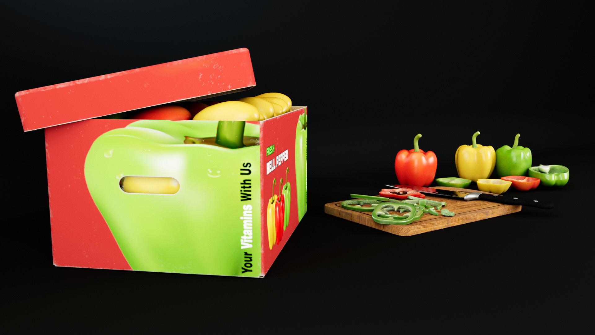 Bell Papper Low-poly 3D model_7